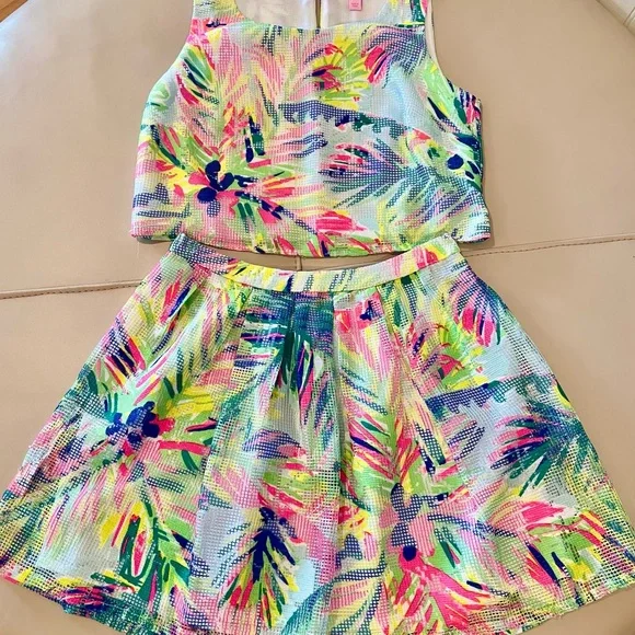 Lilly Pulitzer Hilah Matching Crop Top and Skirt Set - Picture 4 of 10